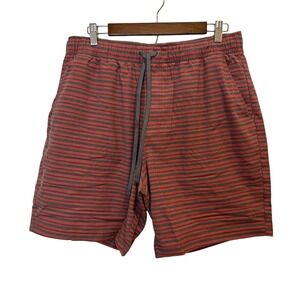 prAna Metric E-Waist Short XL Rust Stripe NWT 8" Inseam Water Friendly Organic‎